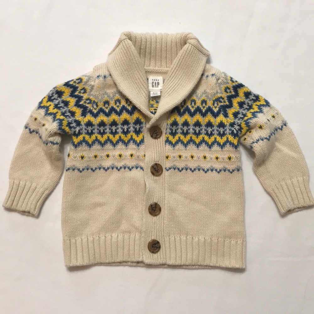 Baby Gap Knit Button Down Sweater w/ Shawl Collar